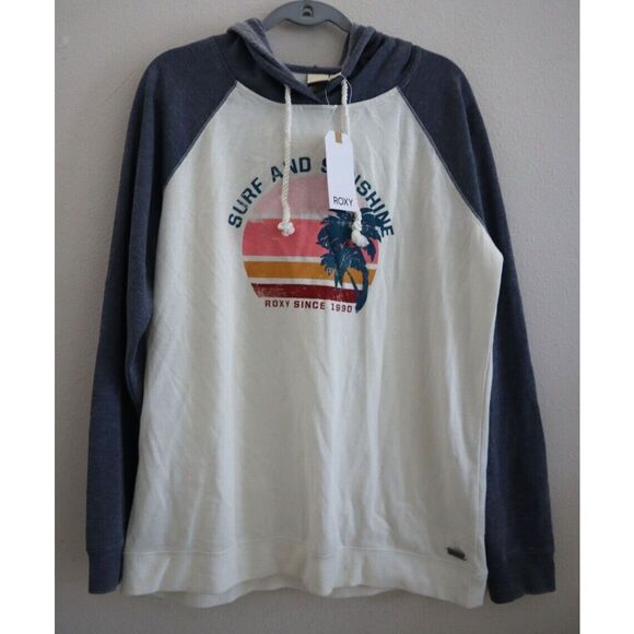Roxy Women's Sz XL Mood Indigo 'Surf and Sunshine' True Harmony Raglan Hoodie - Picture 1 of 9
